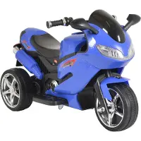 Moni Kinder Elektromotorrad Comet HZBB-1188 drei Räder Musik, MP3, Rückwärtsgang blau