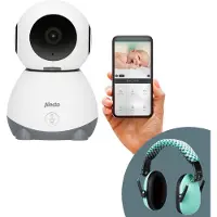 Alecto SMARTBABY10BE - WLAN-Babyphone mit Kamera, Weiß/Taupe