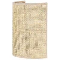 Beliani Wandleuchte Naturfarben Rattan 25 cm Halbrund Boho Modern für Wohnzimmer Schlafzimmer Flur