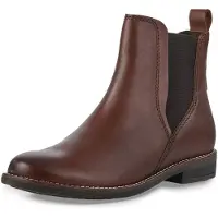 Marco Tozzi Damen Stiefelette Chelsea Boot Leder Gummizug Stretch 2-25366-41, Größe:39 EU, Farbe:Braun