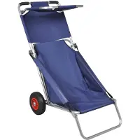vidaXL Strandwagen mit Rädern Tragbar Klappbar Blau