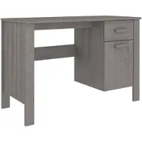 vidaXL Schreibtisch HAMAR Hellgrau 113x50x75 cm Massivholz Kiefer