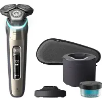 Philips SHAVER Series 9000 S9983/55 Elektrischer Nass- und Trockenrasierer mit SkinIQ, Rotationstrasierer, Gold, Dual SteelPrecision blades, GroomTribe, SH91, 2 Jahr(e)