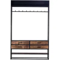 Giga Meubel Garderobenschrank Braun - 130x35x200cm - Metall/Holz - Linoschrank -