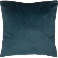 Beliani 2er-Set Samt-Kissen mit Blattmuster, 45 x 45 cm, Türkisblau, FREESIA