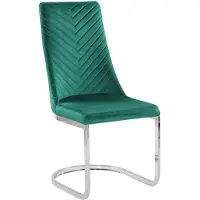 Beliani Freischwinger Stuhl 2er Set Grün Samtstoff mit hoher Rückenlehne Metallgestell Modernes Design für Ess-, Wohn- und Arbeitszimmer