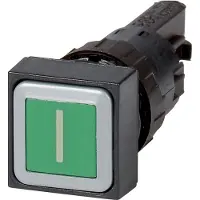 Eaton Q18D-11, Knopf, Schwarz, Grün, Kunststoff, IP65, 50 mm
