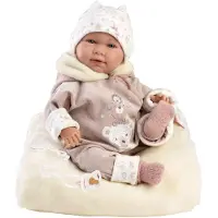 Llorens weinende Babypuppe Lala Rosa mit Kissen und Sound 42 cm