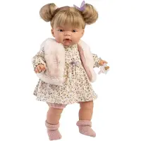 Llorens Weinende Puppe Joelle Pelzmantel mit Ton 38 cm