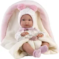 Llorens Bimba Vinyl Babypuppe mit Schlafsack 35cm