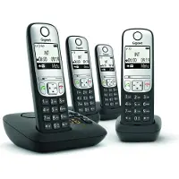 Gigaset A690A, Analoges Telefon, Kabelloses Mobilteil, Freisprecheinrichtung, 1 Eintragungen, Anrufer-Identifikation, Schwarz, Silber