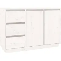 vidaXL Sideboard Weiß 111x34x75 cm Massivholz Kiefer