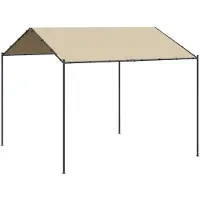 vidaXL Gartenpavillon Beige 4x4 m Stahl und Stoff
