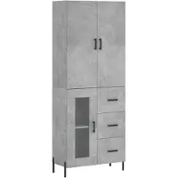 vidaXL Highboard Betongrau 69,5x34x180 cm Holzwerkstoff