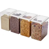 Orthex Biologische Opbergbox 3,5L - Set aus 4 - 20% biologische Platte aus Kunststoff mit Deckel, BPA-frei, Geschirrspülerbeständig - Stapelbarer Küchenorganizer - 12,5 x 18 x 20 cm