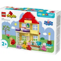 LEGO DUPLO Peppas Geburtstagshaus: kreatives Spielzeug mit 3 Figuren, Spielzeughaus zum Bauen und Umbauen für Kinder ab 2 Jahren, Jungen und Mädchen, fördert die Fingerfertigkeit 10433