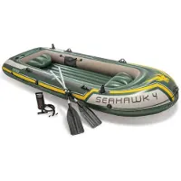 Intex Schlauchboot mit Rudern und Pumpe Seahawk 4 Set 68351NP
