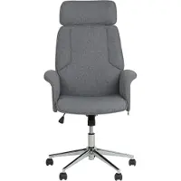 Beliani Bürostuhl Grau Stoff Gepolstert Gesteppt Höhenverstellbar Drehbar mit Armlehnen Sicherheitsrollen Wippfunktion Modernes Design Drehstuhl