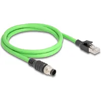DeLOCK M12 Kabel A-kodiert 8 Pin Stecker zu RJ45 Stecker PUR (TPU) 2 m