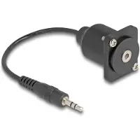 DeLOCK D-Typ Kabel 3,5 mm 3 Pin Klinkenstecker zu Buchse schwarz 20 cm