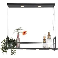 Steinhauer Pendelleuchte Tør 6-flammig Schwarzes matt / Mattes Kunststofff 100x21cm