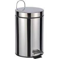 Merkloos Treteimer - Edelstahl - 3 l - 23 cm - mit Deckel und Offnungspedal