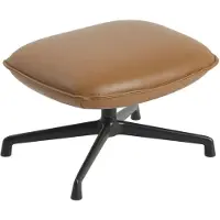 Muuto Doze Ottoman, swivel base, refine leder cognac / schwarz