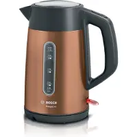Bosch TWK4P439, 1,7 l, 2400 W, Schwarz, Gold, Edelstahl, Wasserstandsanzeige, Überhitzungsschutz