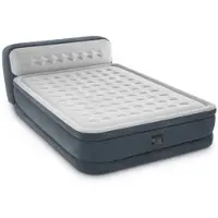 Intex Ultra Plush - Luftmatratze mit Hauptplatine - Mit Reparaturset und eingebaute Pumpe -236 cm -x152x25 cm - PVC - Grau