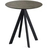 Essentials Infinity Terrassentisch Schwarz gestell + Midnight Marble HPL Ø70 cm