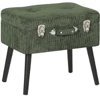 Beliani Aufbewahrungshocker aus Cord – Green Mallard