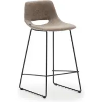 Natur24 2-er Set Hocker Zahara 47 x 89 x 41 cm Braun Stahl Schwarz Sitzgelegenheit Neu