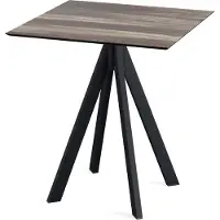 Essentials Infinity Terrassentisch Schwarz gestell + Tropical Wood HPL 70x70 cm