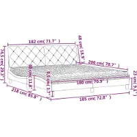 vidaXL Bett mit Matratze Dunkelgrün 180x200 cm Samt