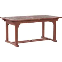 Beliani Gartentisch Dunkelbraun Akazienholz Ausziehbar 160/220 x 90 cm Rechteckig mit Schimloch Rustikales Design Lamellen Optik Holztisch