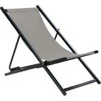 Beliani Liegestuhl Schwarz Aluminium Mesh Grau Faltbar Klappbar Verstellbar Modern Garten Terrasse Outdoor Balkon Möbel Ausstattung