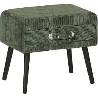 Beliani Nachttisch Grün Cord Kiefernholz 46 x 50 x 35 cm Modern Lustig Koffer Optik Schlafzimmer