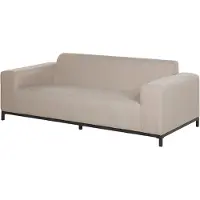 Beliani Sofa Beige / schwarzes Gestell Polsterbezug Indoor & Outdoor Wohnzimmer Salon Balkon Terrasse