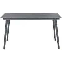 Beliani Gartentisch Grau Aluminium 140x80 cm für 4 Personen Glasplatte in Steinoptik rechteckig Outdoor Terrasse Balkon Möbel