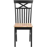 Beliani Esszimmerstuhl 2er Set Schwarz/Braun Lanhausstil