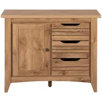 Beliani Kommode Beistellschrank Heller Holzfarbton MDF Platte Faserplatte 80 x 99 x 43 cm Modern Rustikal Praktische Abstellfläche Wohnzimmer