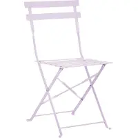 Beliani Balkonset Violett Stahl 3-Teilig Runder Tisch mit 2 Stühlen Zusammenklappbar Modern Französicher Stil Terrasse Garten Outdoor Ausstattung