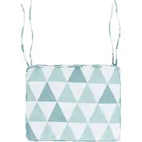 Beliani Sitzkissen für Gartenstuhl 6er Set Hellblau / Weiß Stoffbezug mit Reißverschluss Bindebändern 31 x 39 cm Modern Geometrisches Muster Outdoor