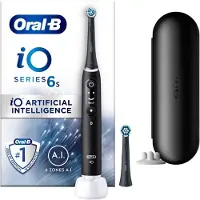 Oral-B iO 6, Erwachsener, Vibrierende Zahnbürste, Tägliche Pflege, Tiefenreinigung, Zahnfleischpflege, Sensibel, Whitening, Schwarz, 2 min, Schwarz