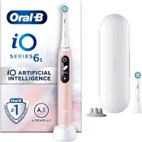Oral-B iO 6S, Erwachsener, Vibrierende Zahnbürste, Tägliche Pflege, Tiefenreinigung, Zahnfleischpflege, Sensibel, Whitening, Pink, Weiß, 2 min, Pink, Weiß