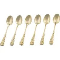 Gräwe Espressolöffel 6 Stück, vergoldet, Rosendekor