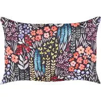 Beliani Gartenkissen 2er Set Mehrfarbig Stoffbezug mit Füllung Blumenmuster 40x60 cm Rechteckig Modern Zierkissen Dekokissen Terrasse Outdoor