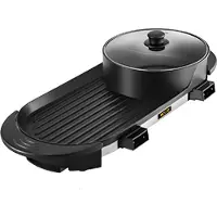 OEM Elektrischer Dampf-Topf - Slow Cooker - Dampf-Topf - Grillplatte - Dampfkocher - BBQ - Schwarz