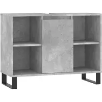 vidaXL Badschrank Betongrau 80x33x60 cm Holzwerkstoff