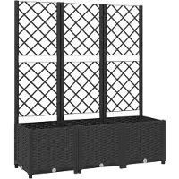 vidaXL - Pflanzgefäß - mit - Spalier - 120x40x136 - cm - Polypropylen - schwarz